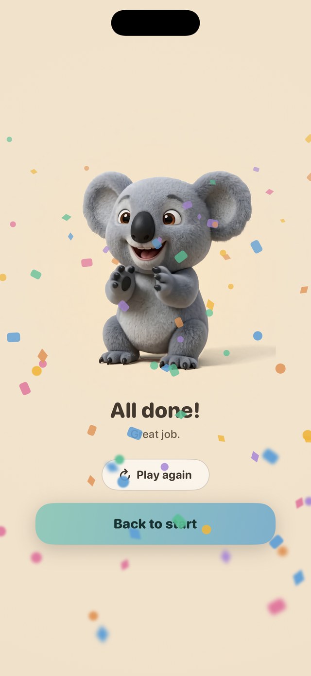 A friend celebrates at the end